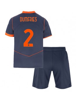 Inter Milan Denzel Dumfries #2 Replika Tredje Kläder Barn 2025-26 Kortärmad (+ byxor)
